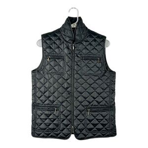 Chico’s Black Quilted Full-Zip Vest